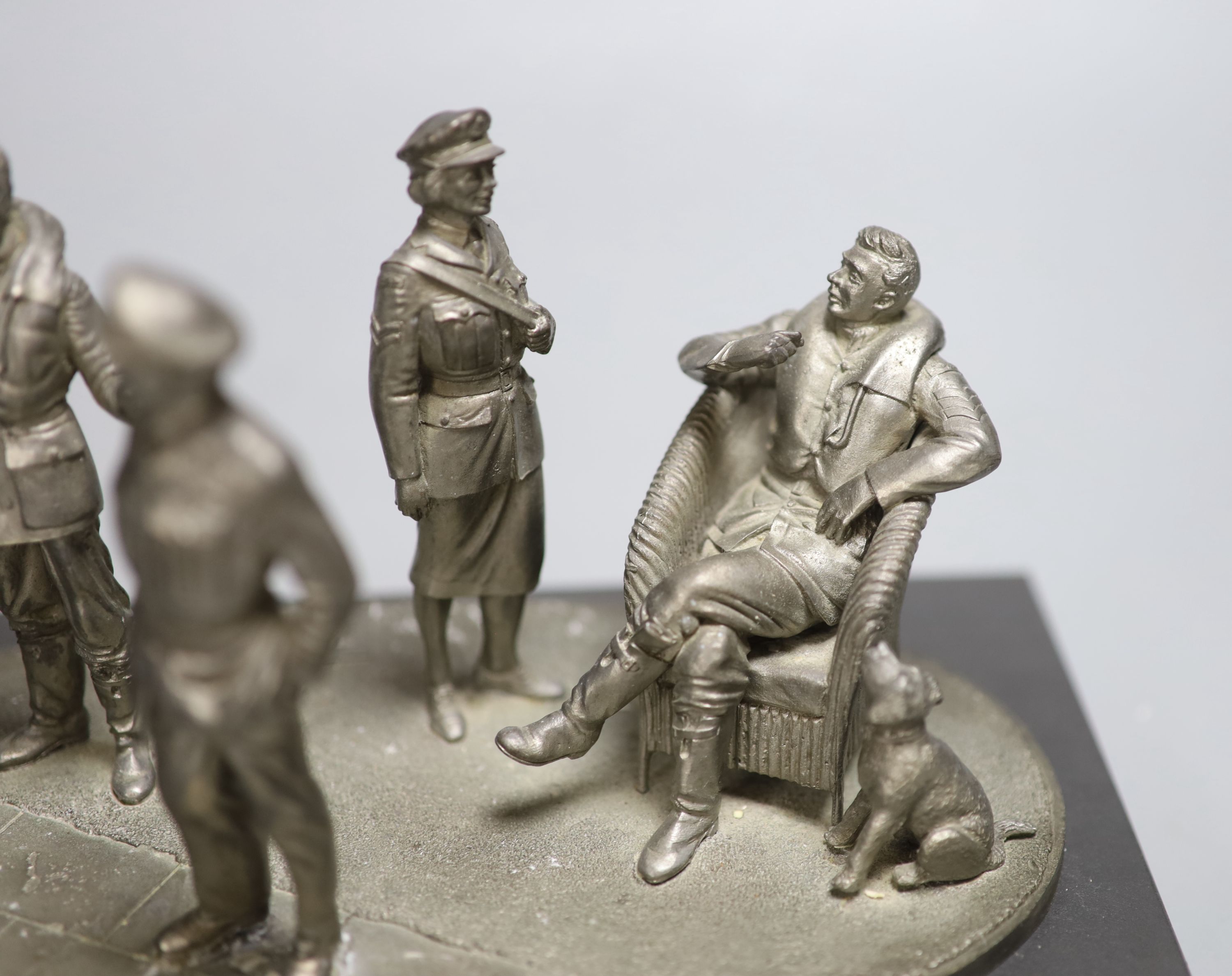 A Phoenix-Chiltern pewter model Soldiers at the Battle of Britain 40th Anniversary, length 25.5cm